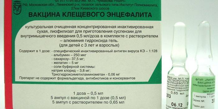 Szczepionka przeciwko kleszczowemu zapaleniu mózgu w opakowaniu