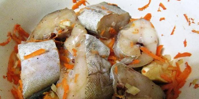 Cenouras e cebolas fatiadas