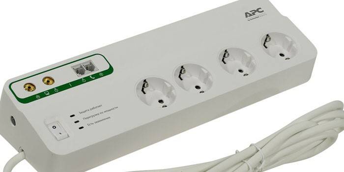 Protetor contra surtos para TV e telefone APC PMF83VT-RS