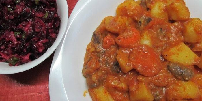 Corazones de pollo con papas