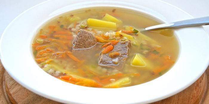Sopa De Arroz De Carne De Porco
