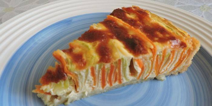 Tarte de cenoura e abobrinha