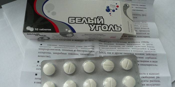 Tabletas de carbón blanco