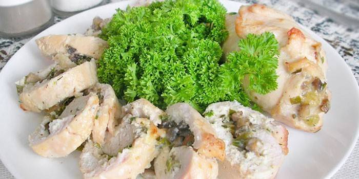Rollo de filete de pollo