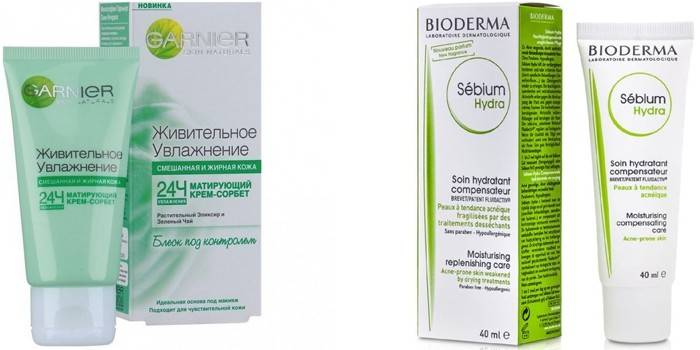 Cremes de Garnier e Bioderma