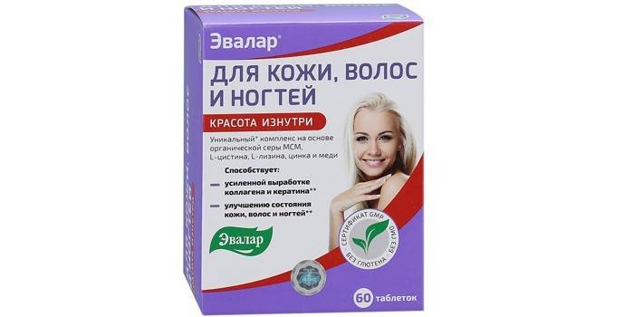 Vitaminas Evalar para uñas