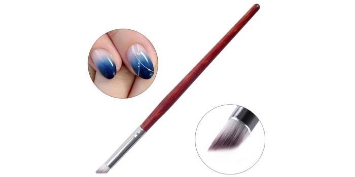 Pincel plano para manicure