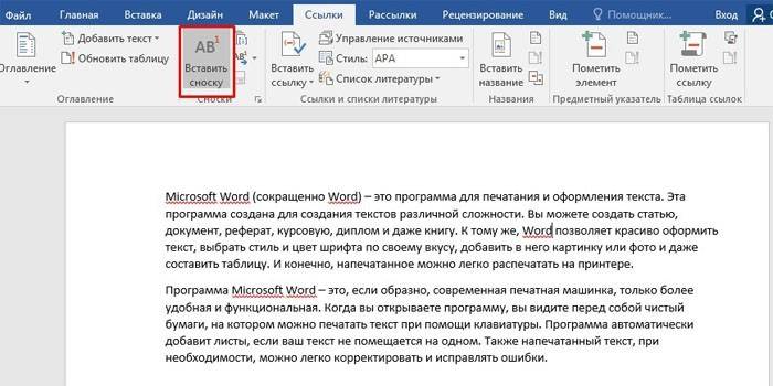 Vložte poznámku pod čiarou do panela Word