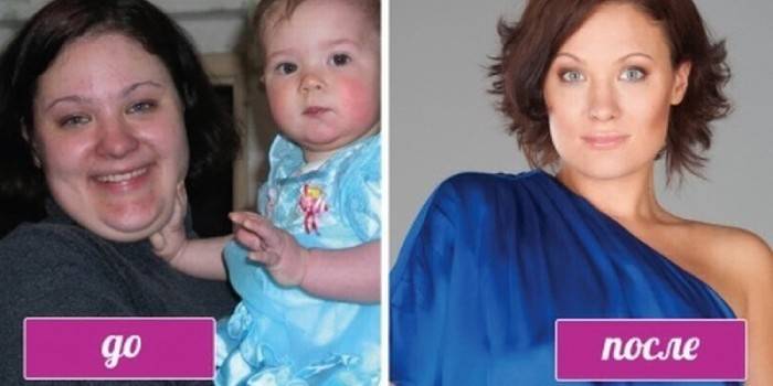 Ekaterina Mirimanova pred a po chudnutí