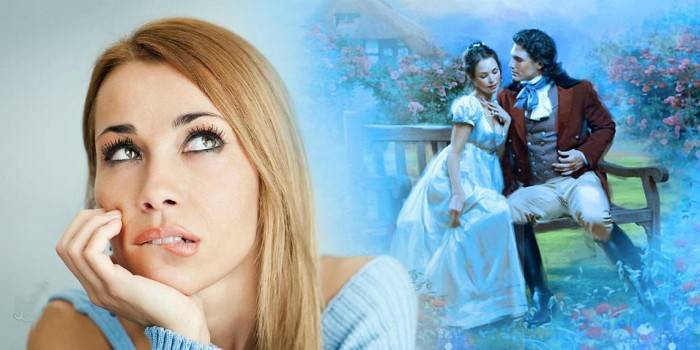 Menina no presente e no passado com um homem