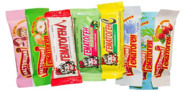 Batony hematogenowe różnych producentów