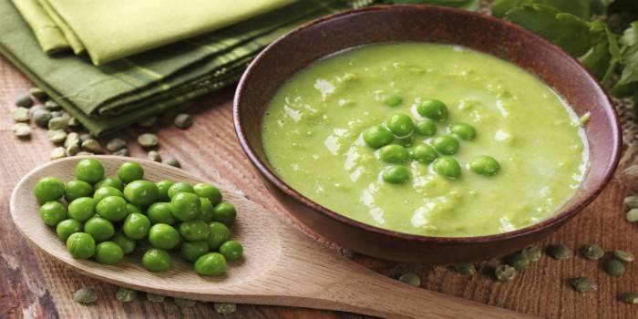 Ervilhas frescas e sopa de ervilha