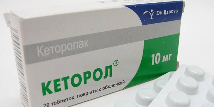 Ketorol tabletas en paquete