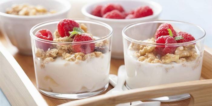 Receta de yogur y frambuesa