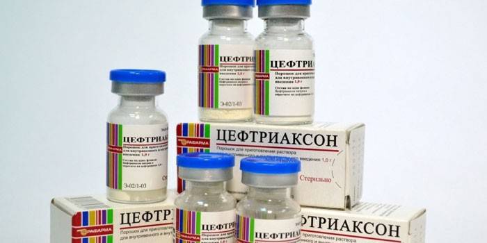 Ceftriaxona em várias formas de liberação