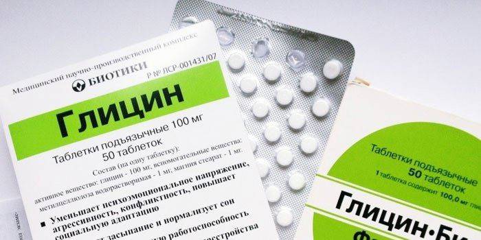 Comprimidos de glicina por embalagem