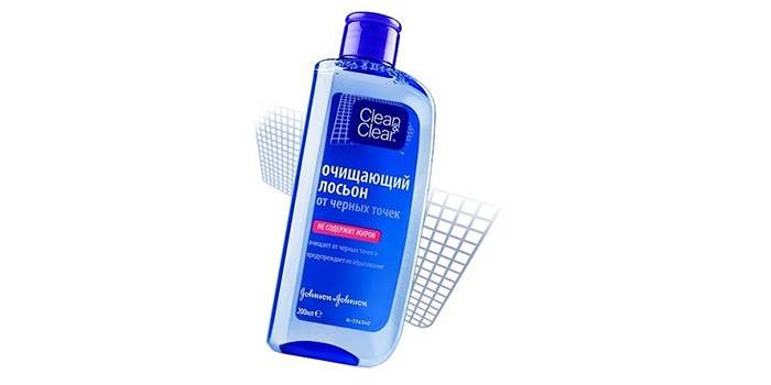 Loção de limpeza de pontos em preto e branco