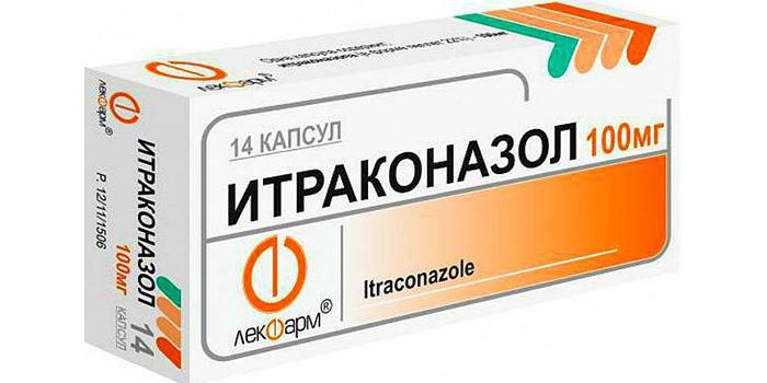 Cápsulas de itraconazol por embalagem