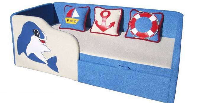 Sofá-cama Dolphin com gaveta