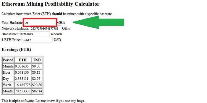 Calculadora on-line de mineração Ethereum
