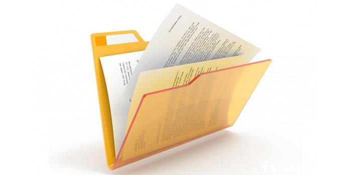 Pasta com documentos