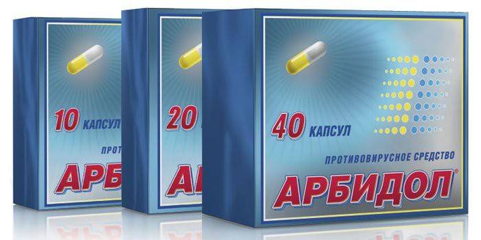 Balenia s kapsulami lieku Arbidol