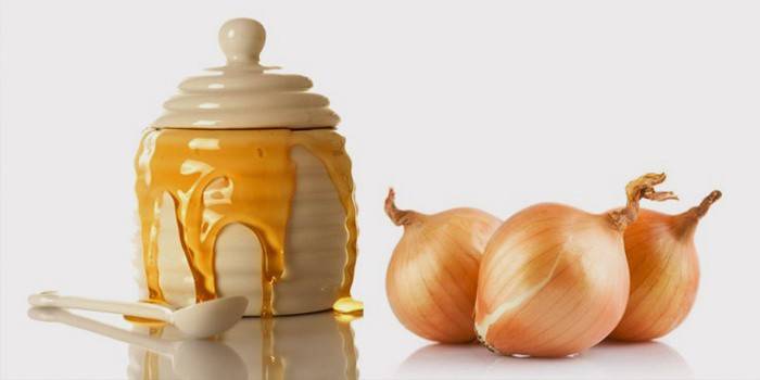 Jar com mel e cebola