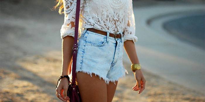 New Look Girl vo vysokých pásoch Denim Shorts