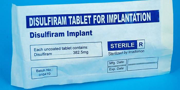 Embalaje de tabletas de disulfiram