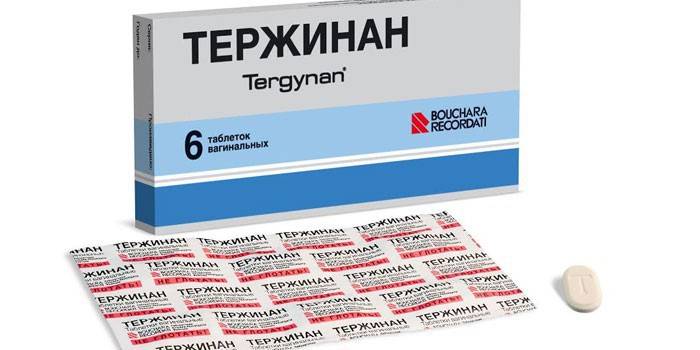 Opakowanie tabletek dopochwowych Terzhinan