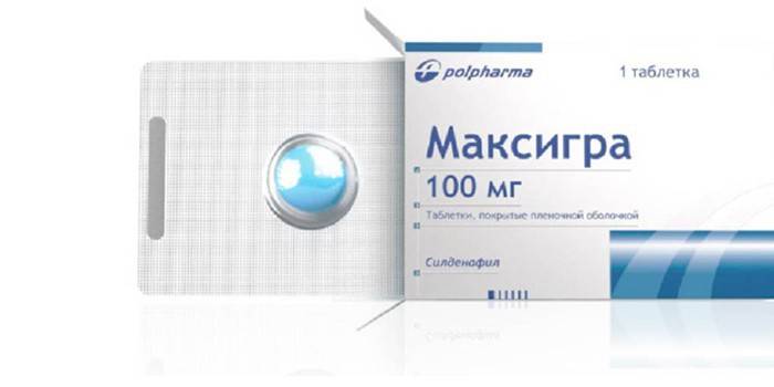 Comprimido Maxigra em embalagem