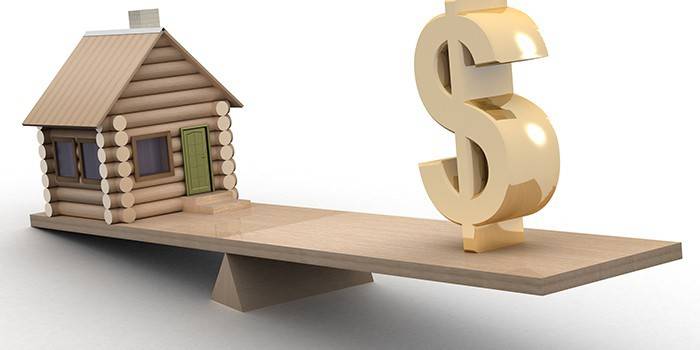 Icono de casa y dólar en un columpio