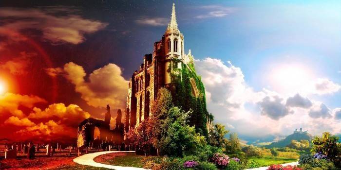 Imagen del infierno y el cielo.