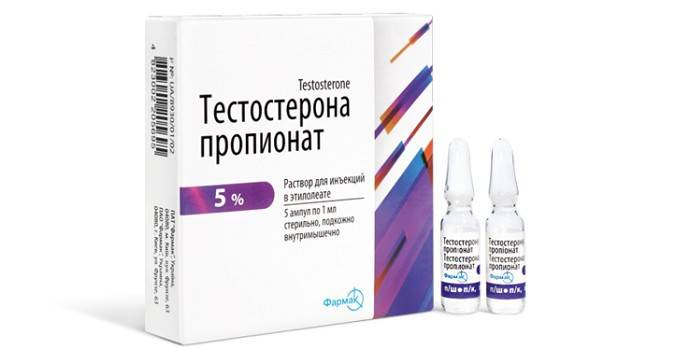 Ampułki z propionianem testosteronu