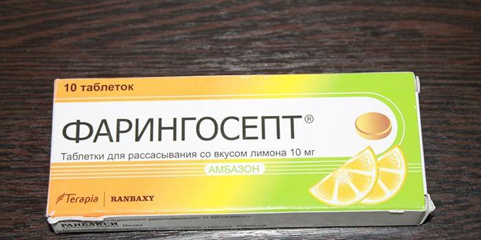 Pastilky s citrónovou príchuťou Faringosept