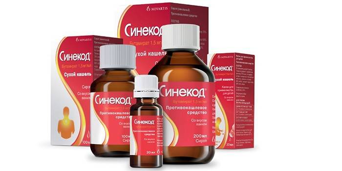 Pacotes da droga Sinekod