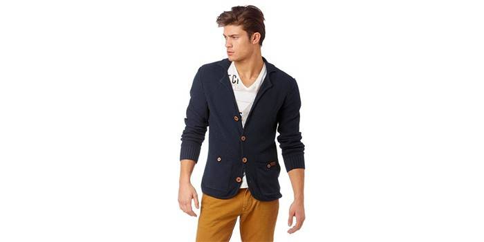 Cárdigan de punto para hombre azul marino de Tom Tailor