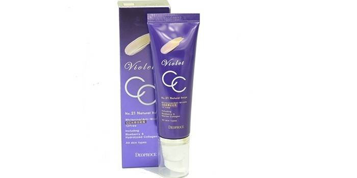 Crema CC violeta para pieles normales Deoproce