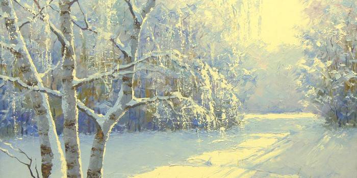 Dia de inverno pintura a óleo