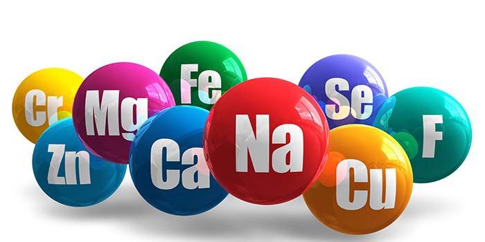 Bolas multi-coloridas com a imagem de oligoelementos