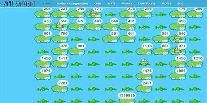 Żuraw witryny FrogFaucet na ekranie komputera