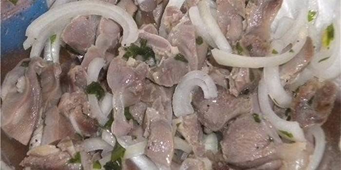 Com cebola em conserva