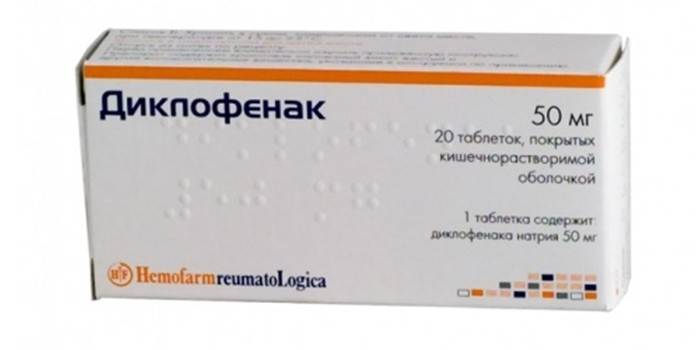 Diclofenaco na embalagem