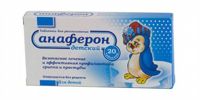 Balenie tabliet Anaferonu pre deti