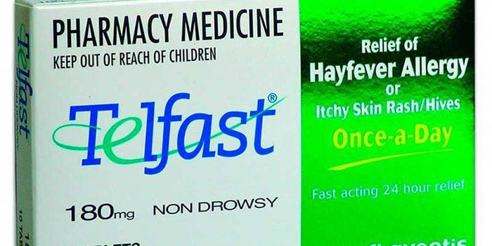Droga Telfast v balení