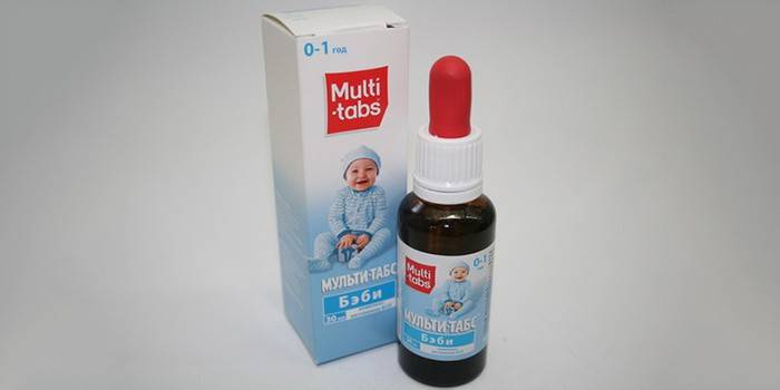 Gotas Multi-Tabs para crianças até um ano no pacote