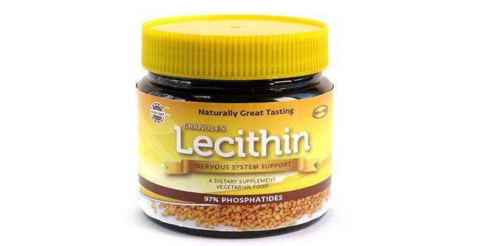 Lecitina em uma jarra