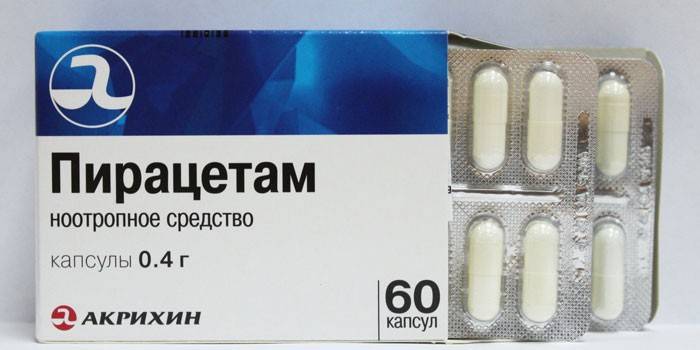 Piracetam comprimidos em embalagem