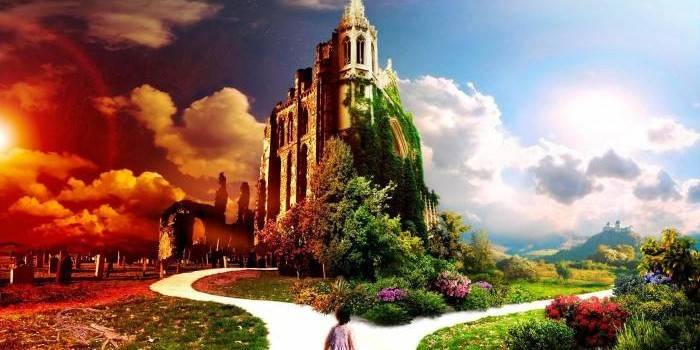 Imagem do inferno e do céu