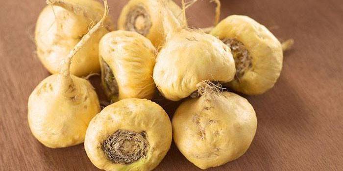 Raíces de plantas de amapola